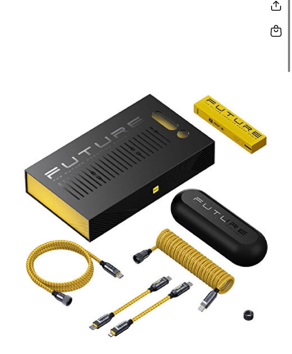 FUTURE 240W USB-C Lightning 2-in-1 Coiled Fast Charging Cable New